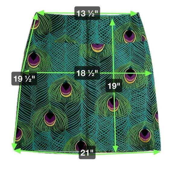 Sevier Skirts Custom Designed  Peacock A-Line Skirt Size 27” Waist Fully Lined - Picture 6 of 9